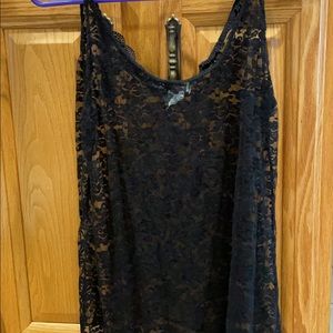 Laced black tank top